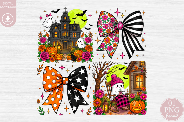 Ghost Haunted House Sublimation Design PNG