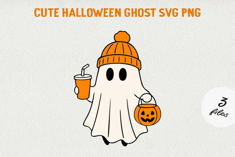 Cute Cartoon Ghost Clipart |Halloween PNG SVG