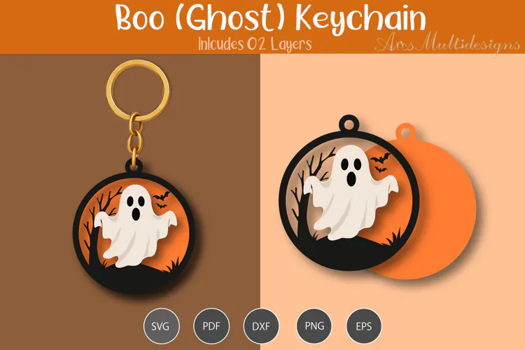 Boo ghost Keychain SVG