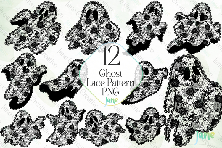 Ghost Lace Pattern PNG Sublimation Bundle