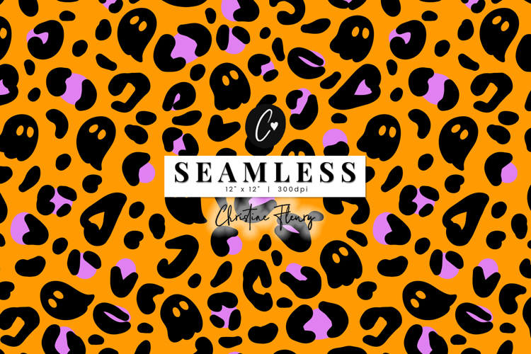 Orange And purple Leopard print Ghost Pattern
