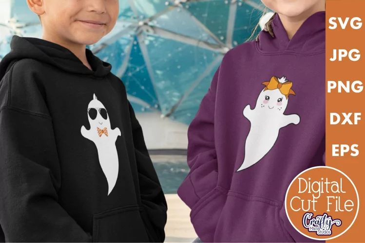 Cute Ghosts With Bows And Ties | Kid’s Halloween Svg Design