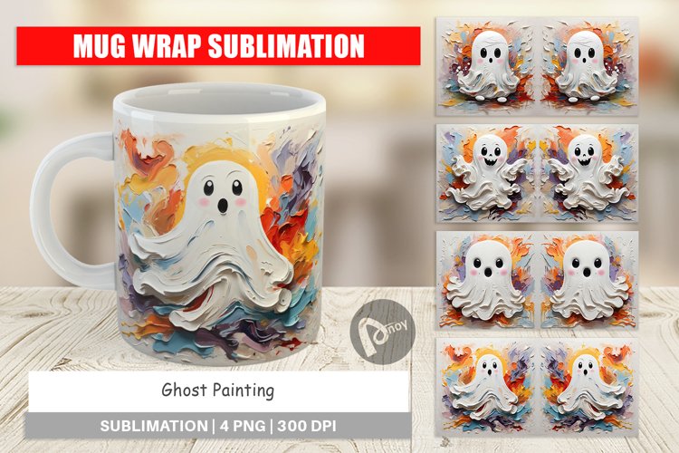 Mug Wrap Design Ghost Painting