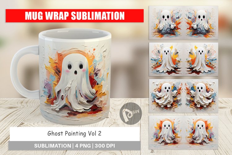 Mug Wrap Design Ghost Painting