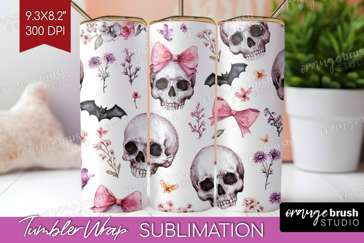 Cute Ghost Tumbler Wrap - Spooky Halloween Tumbler PNG
