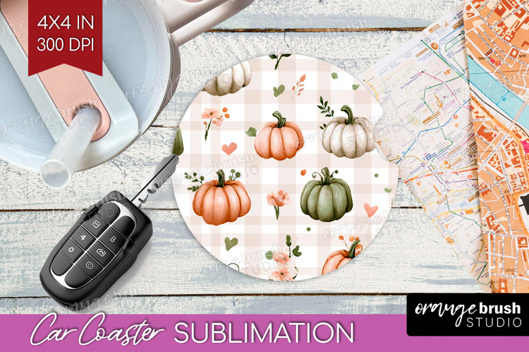 Cute Ghost Car Coaster - Spooky Halloween Coaster PNG example image 1