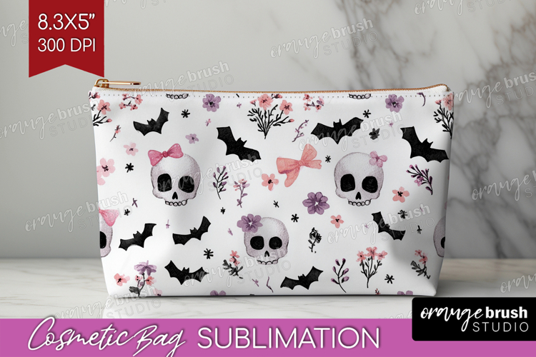 Cute Ghost Cosmetic Bag - Spooky Halloween Makeup Bag PNG