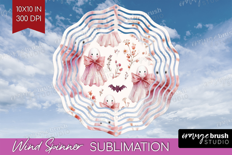 Cute Ghost Wind Spinner Sublimation PNG - Spooky Halloween