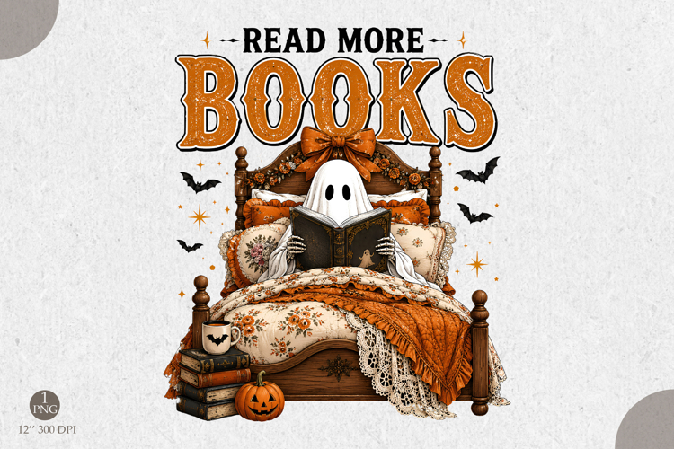 Ghost Reading Book Halloween PNG,Halloween Sublimation