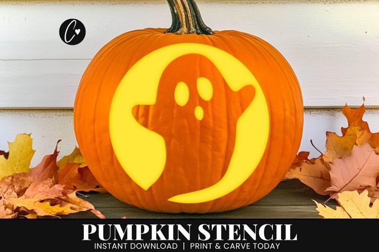 Ghost Pumpkin Stencil | Printable Halloween