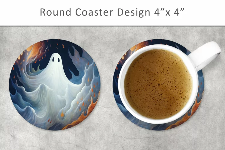 Halloween Ghost Round Coaster