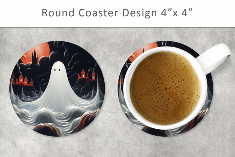 Halloween Round Coaster, ghost kitchen decor