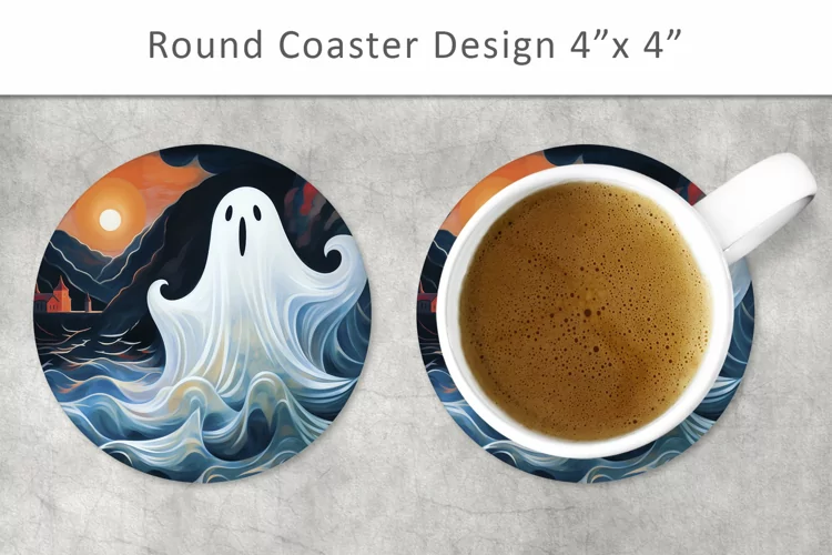 Halloween Ghost Round Coaster