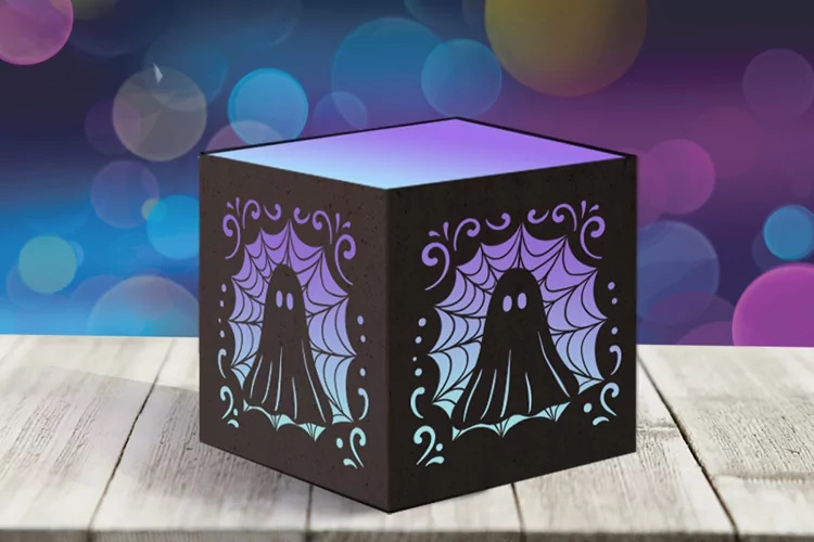 Halloween Ghost Tealight SVG Template