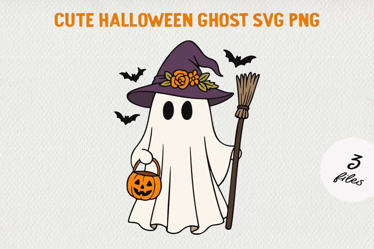 Cute Cartoon Ghost Clipart |Halloween PNG SVG