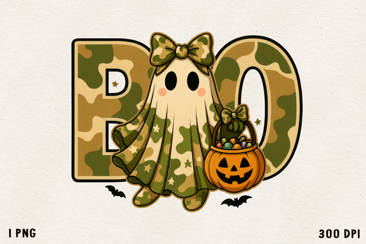 Candy Hunter Ghost Cute Halloween Camouflage Ghost PNG