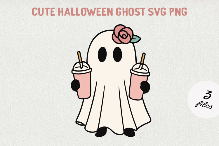 Cute Cartoon Ghost Clipart |Halloween PNG SVG