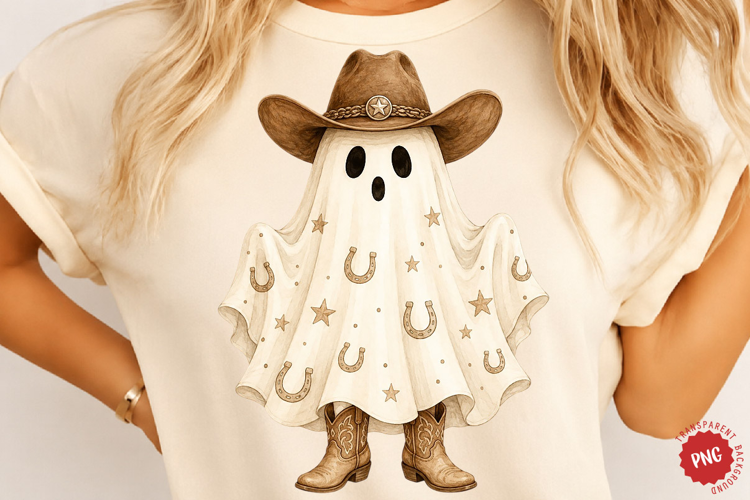 Ghost With Cowboy Hat PNG