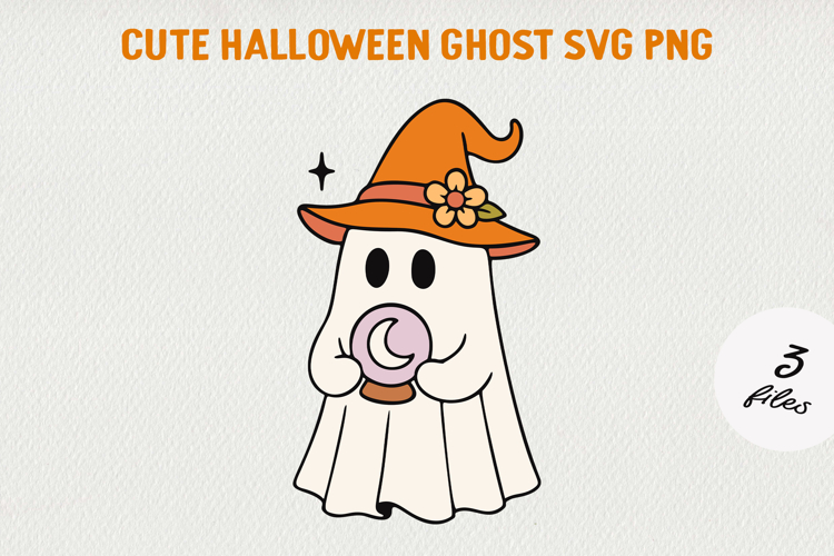 Cute Cartoon Ghost Clipart |Halloween PNG SVG