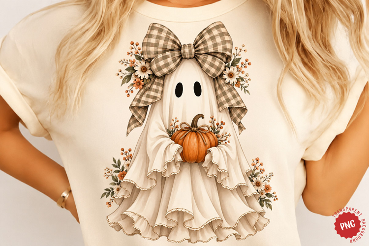 Ghost With Bow PNG