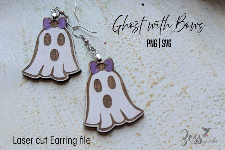 Ghost with Bow Laser Cut File | Halloween SVG Design