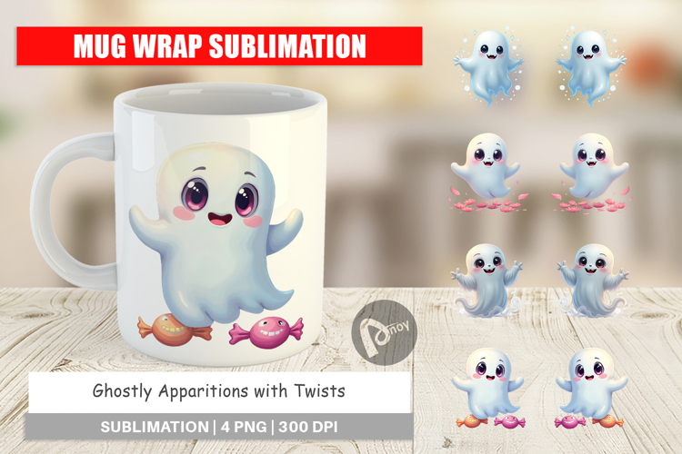 Mug Wrap Ghostly Apparitions with Twists