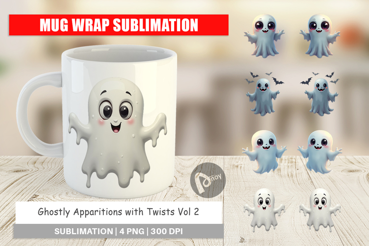 Mug Wrap Ghostly Apparitions with Twists