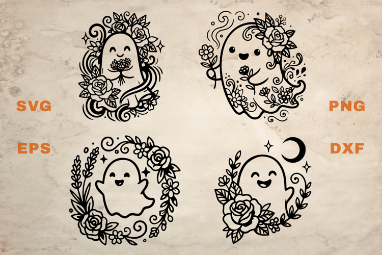 Floral Ghosts SVG