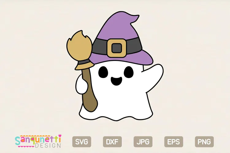 Cute Witch Ghost SVG | Halloween Ghost Clipart