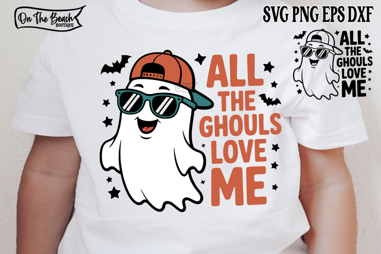 All The Ghouls Love Me SVG Halloween Boy Ghost Png Retro DTF