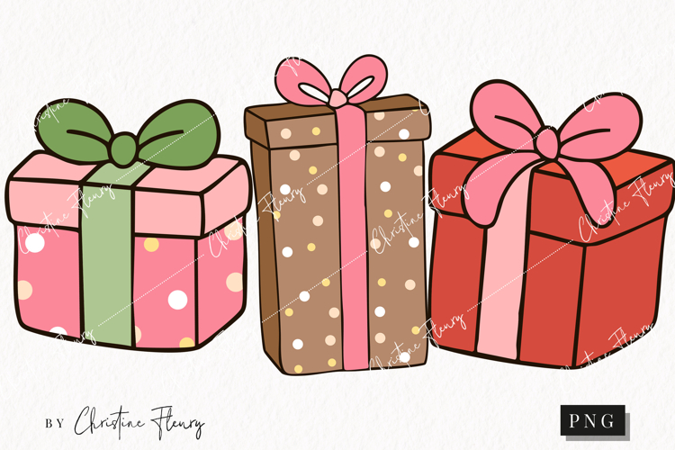 Doodle Christmas Gift Clipart | Christmas PNG