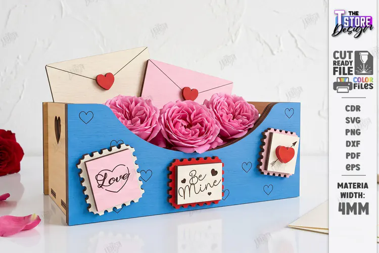 Valentine’s Day Flower Box Laser Cut | Wooden Flower Basket
