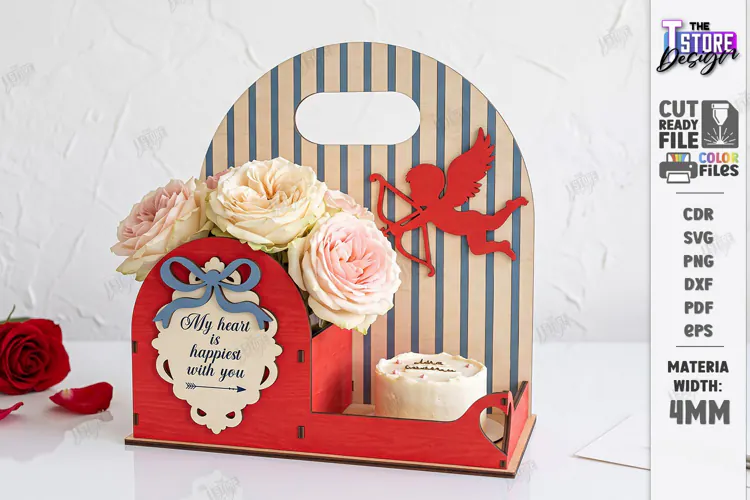 Valentine’s Day Bento Cake and Flower Basket Laser Cut | CNC