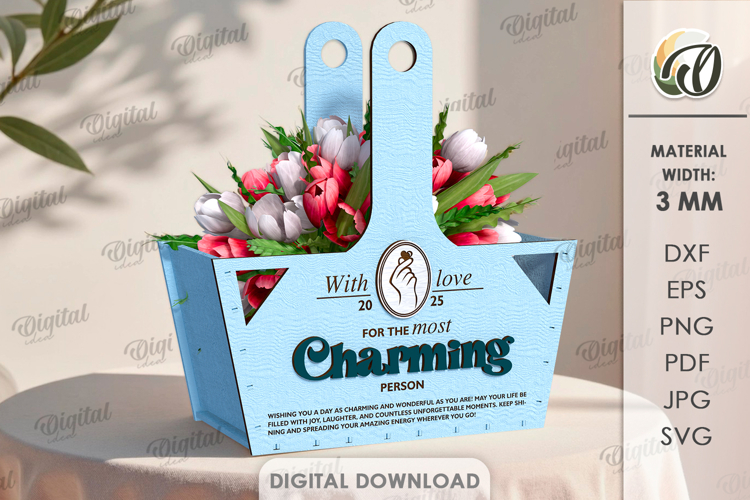 3D Gift Box Laser Cut. Boho SVG