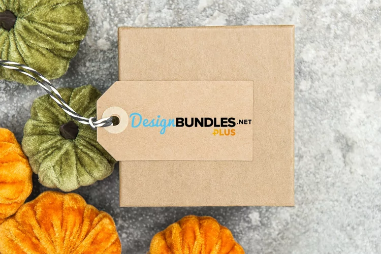Gift box paper tag Halloween background