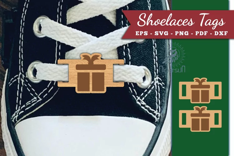 Gift Box Shoelaces Tags Laser Cut SVG