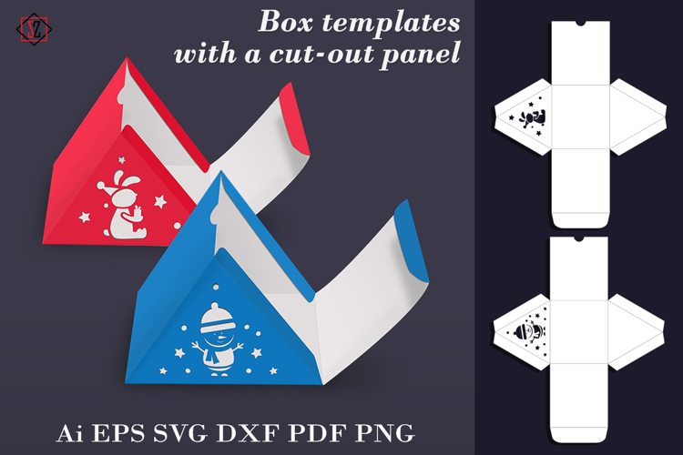 Gift box templates. Paper crafts.
