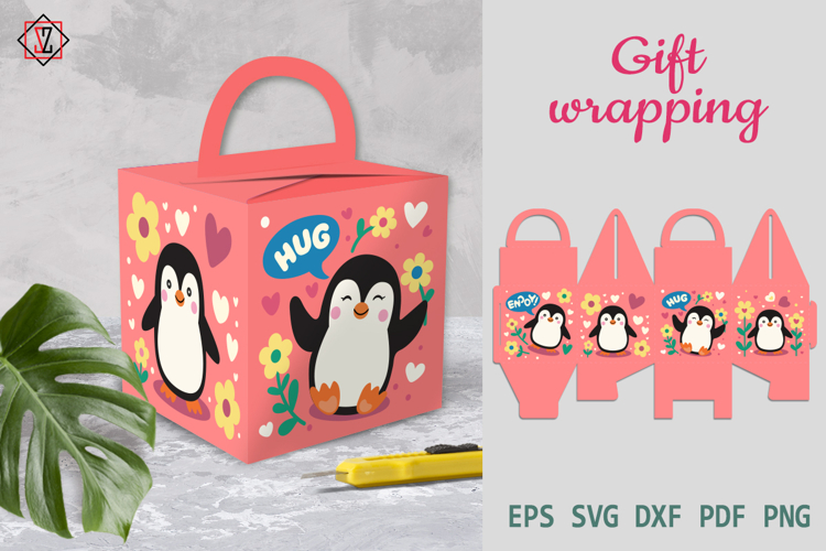 Gift box with penguin_3