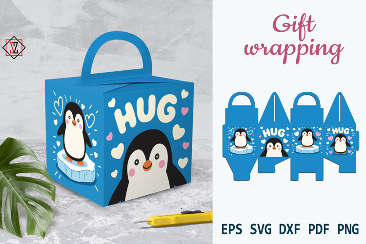 Gift box with penguin