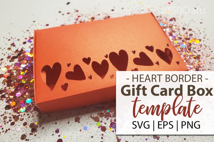 Gift Card Box Template Heart Border