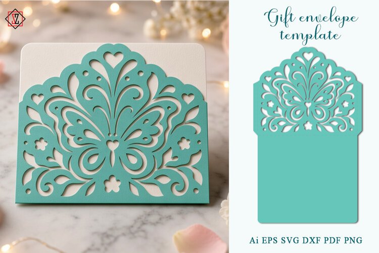 Gift Envelope Template / Cut File / SVG example image 1