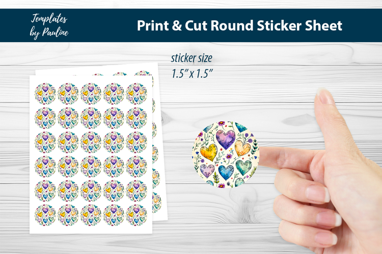 Gift Heart Printable Sticker Sheet, Print and Cut