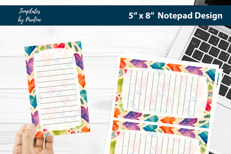 Gift notes printable notepad template, Digital memo pad