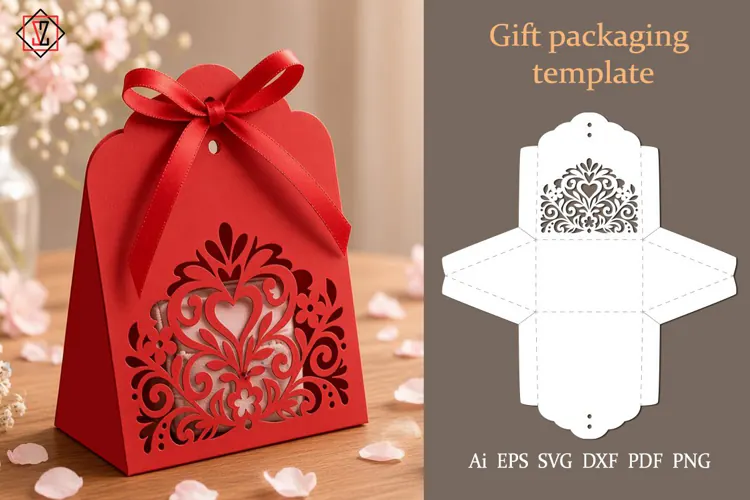 Gift wrap with a die-cut panel