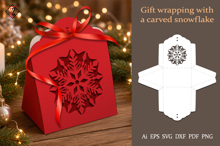 Gift packaging with cut-out Snowflake