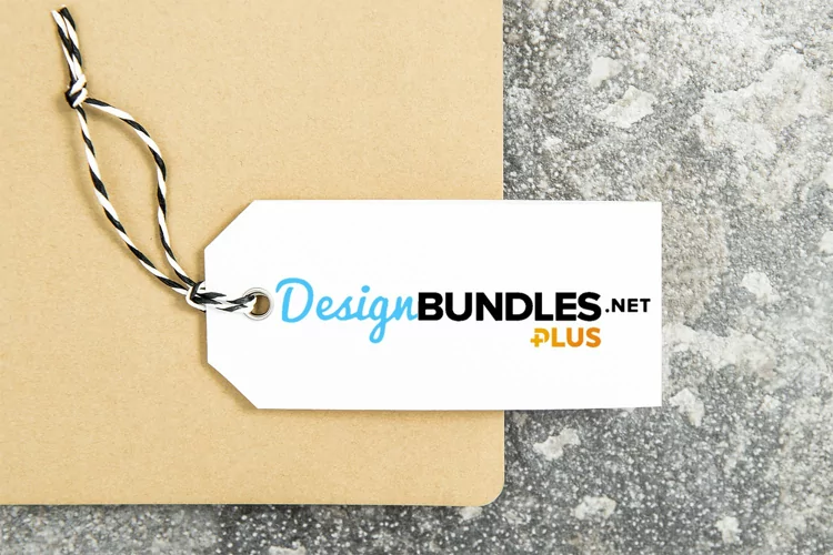 Gift paper tag mockup