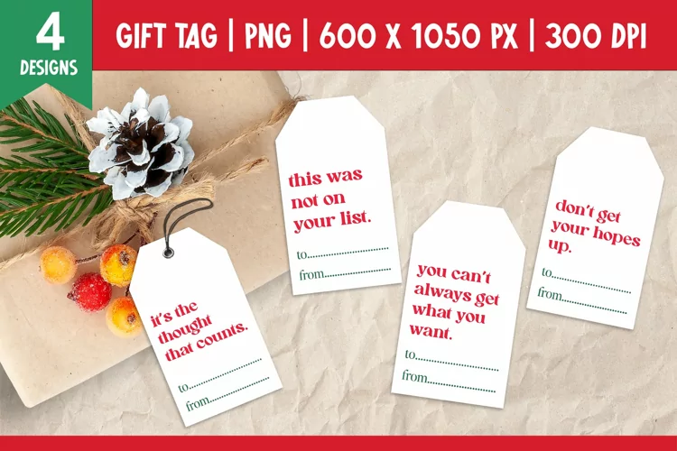 Funny Quotes Christmas Gift Tags Printable PNG