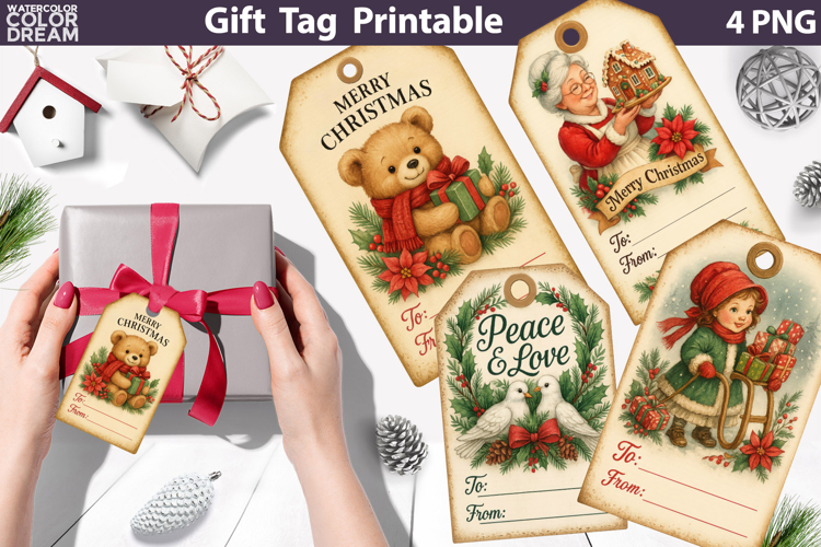 Vintage Christmas Gift Tags | Christmas Label