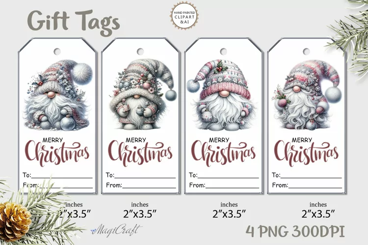 Christmas Gift Tags| Merry Christmas Printable Tags| gnomes