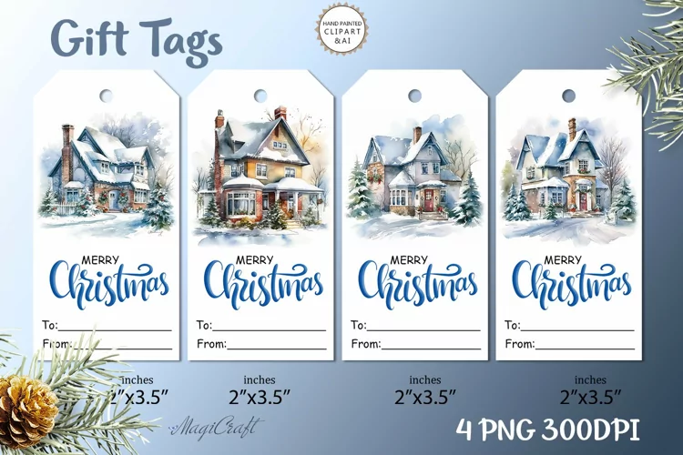 Christmas Gift Tags|Merry Christmas Printable Tags house